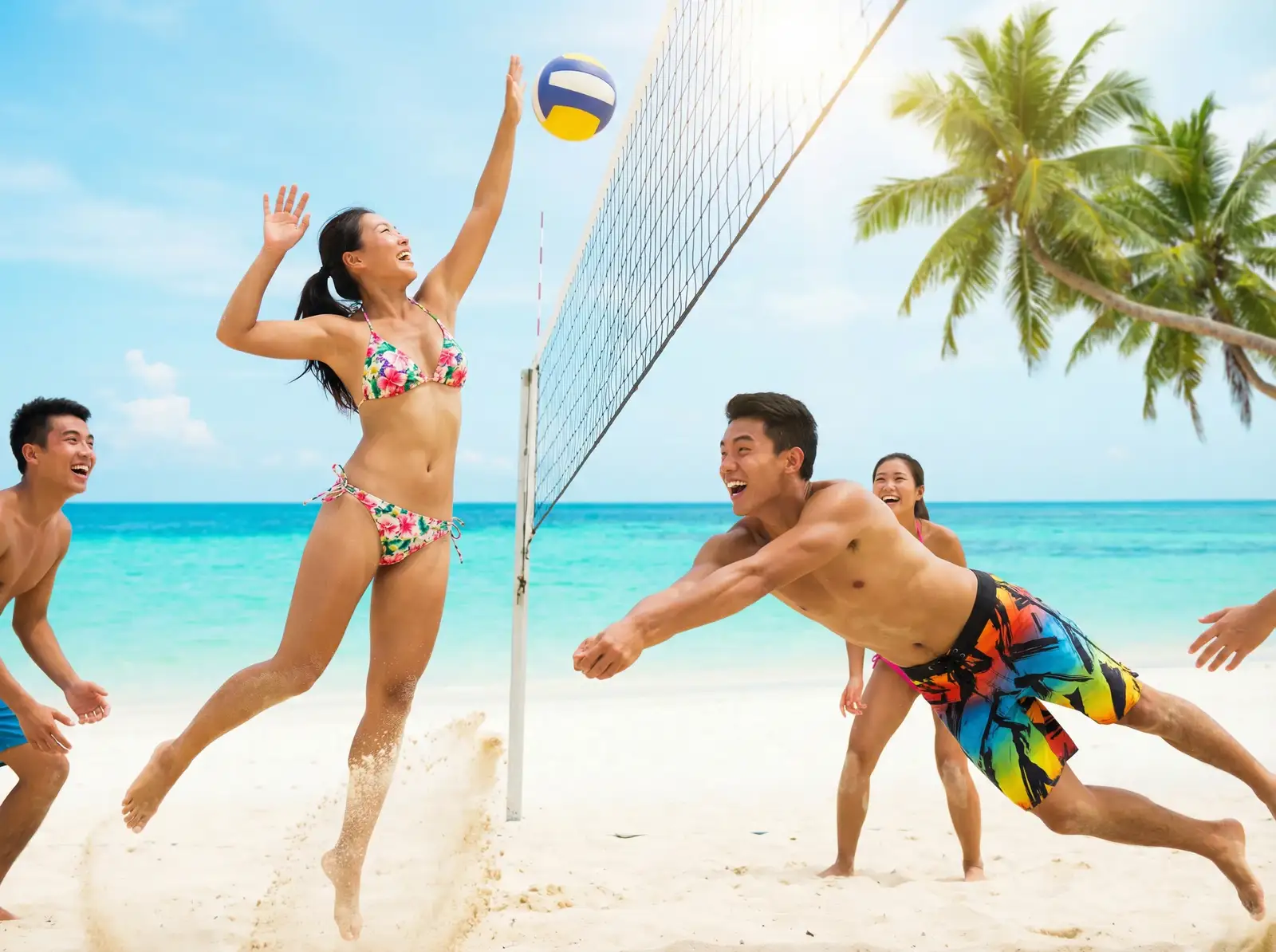 爱情岛论坛-会员专区|热门社区|在线论坛|爱情岛论坛官方网站 嘉宾们在沙滩上打排球